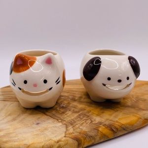 Cat and Dog Mini Succulent Holder Japan Ceramics